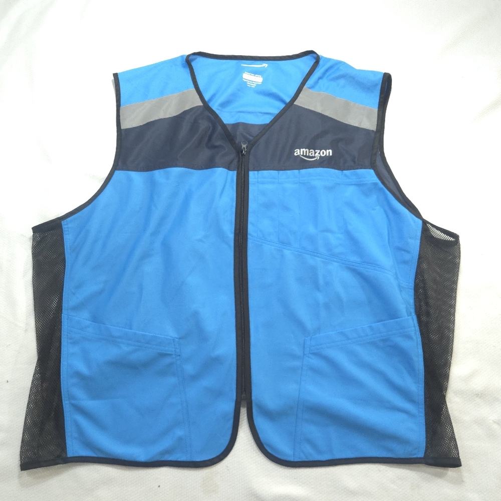 Amazon Flex Vest Four Extra Large Adults Delivery Driver warehouse Blue Five